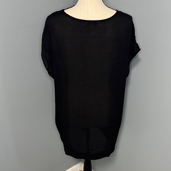 CAbi Women’s Black Sheer Velvet Tunic Top Sz M - Picture 4 of 4